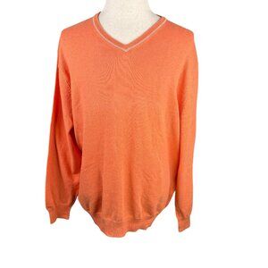 Jos A Bank Men's XXL Cotton/ Cashmere V-neck Pullover Sweater Orange